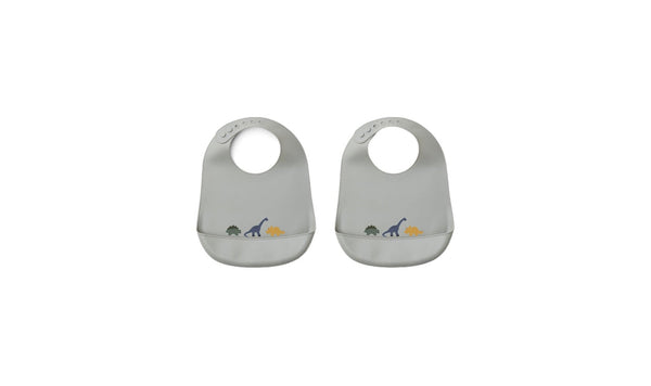 Bavoir Enfant - Lot De 2 Tilda - Dino Dove Blue Mix