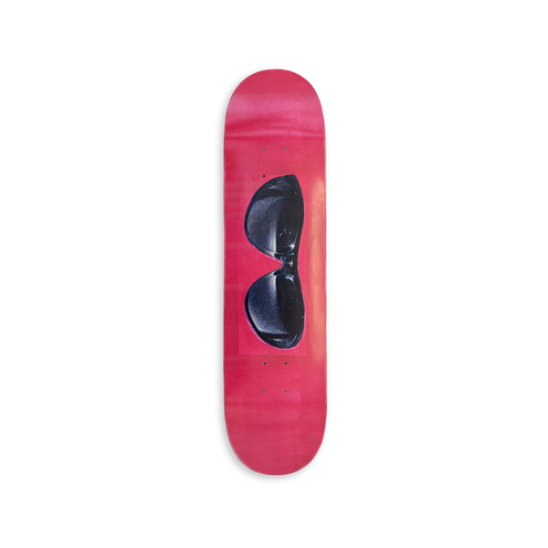Tobias Spichtig's Sunglasses Pink Hand signed skateboard art by the skateroom