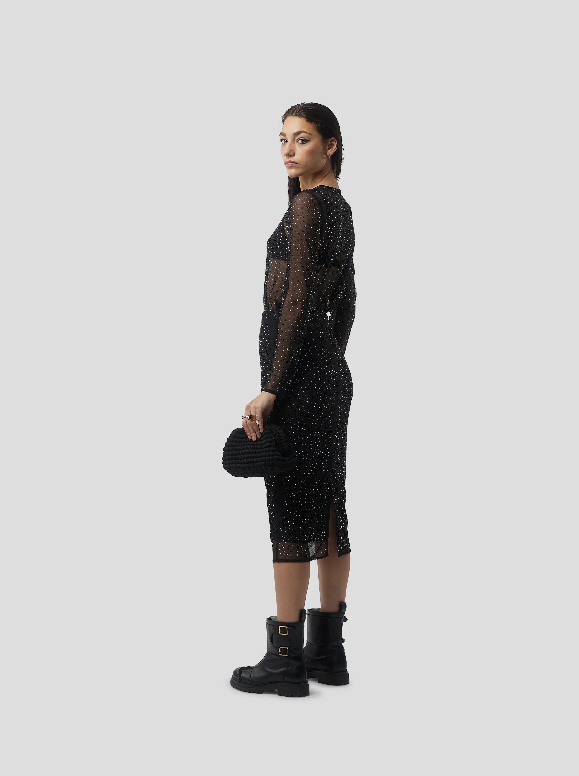 Jupe Fox In Fragmented Black Soft Mesh