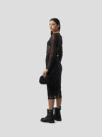 Top Cloud Top In Fragmented Black Soft Mesh