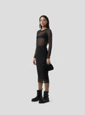 Top Cloud Top In Fragmented Black Soft Mesh