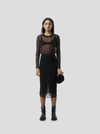 Top Cloud Top In Fragmented Black Soft Mesh