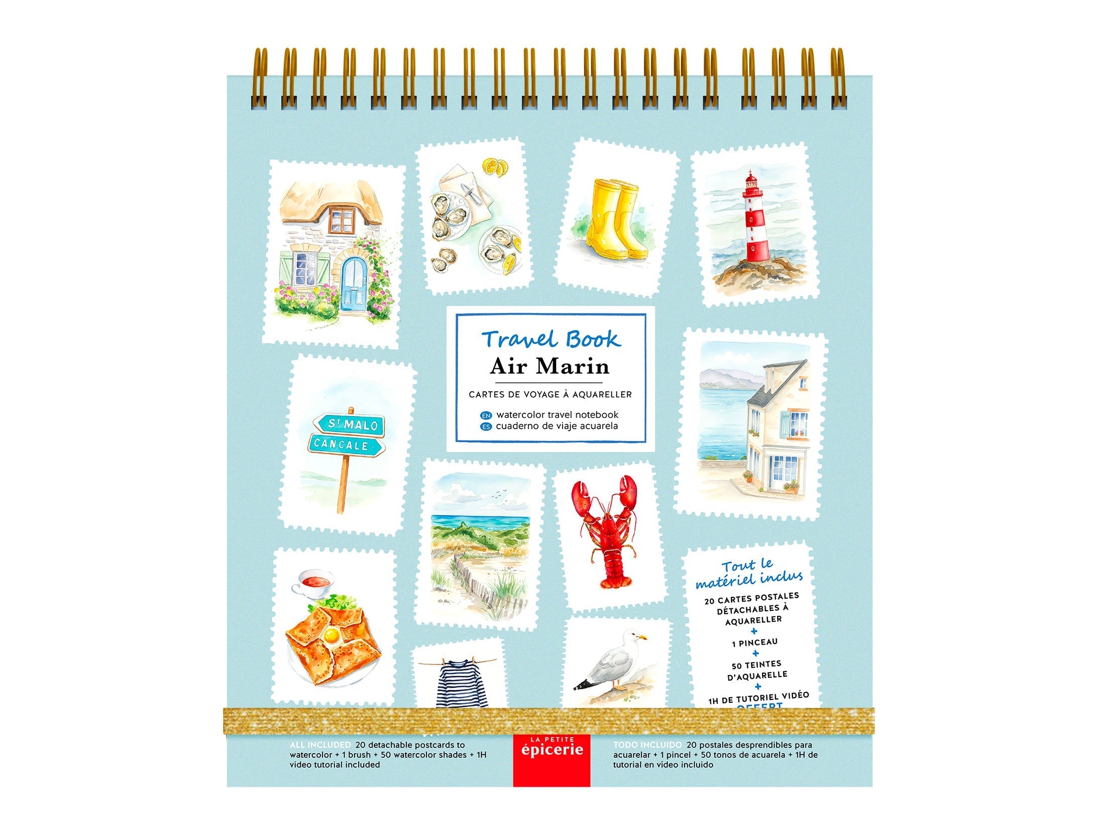 Travel Book - Carnet Aquarelle - Thème Air Marin