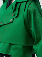 Trench Crop Trevor In Technical Kelly Green Fabric