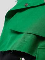 Trench Crop Trevor In Technical Kelly Green Fabric
