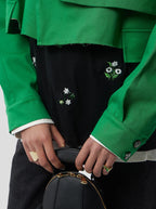 Trench Crop Trevor In Technical Kelly Green Fabric