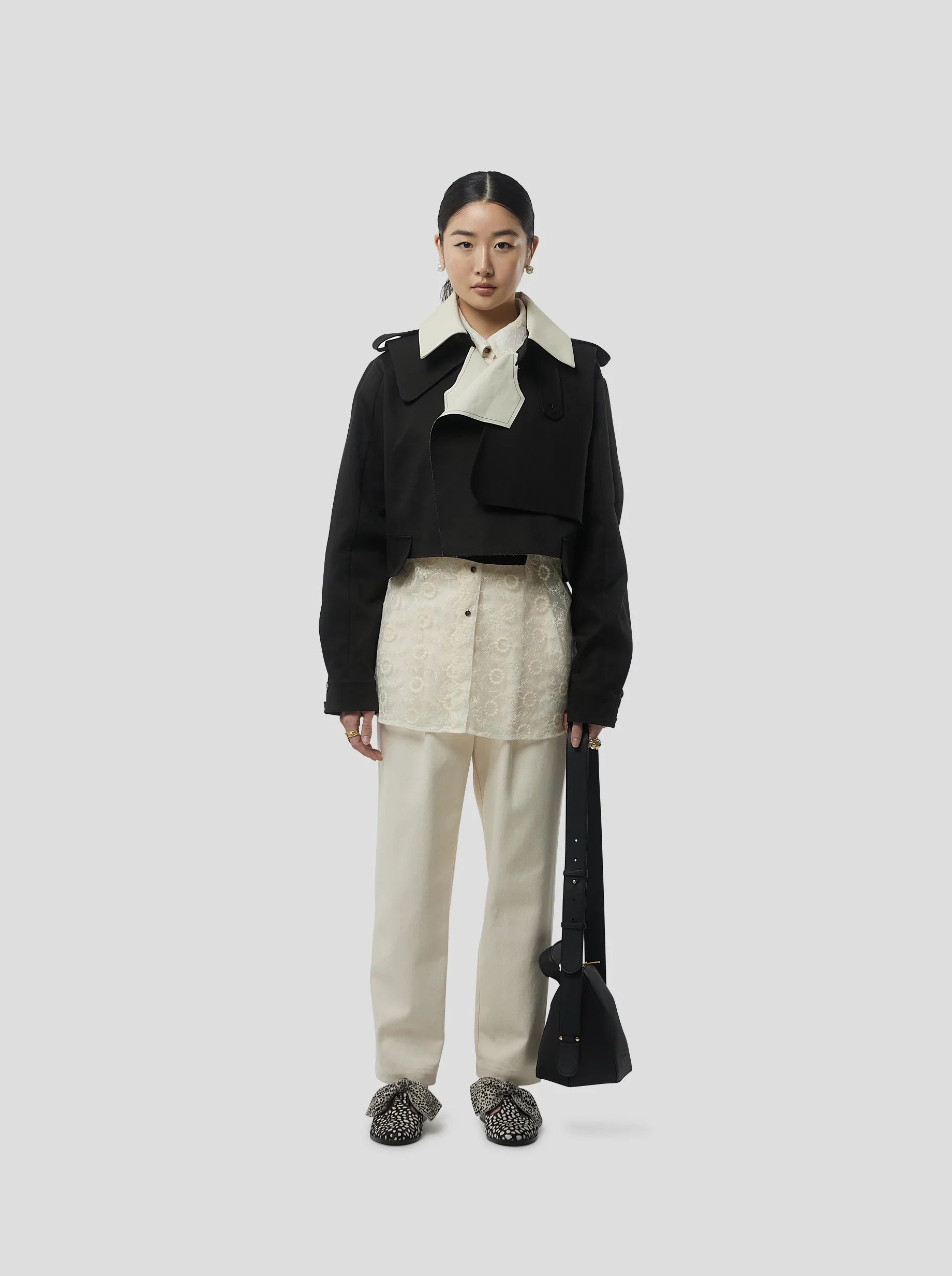Trench Crop Trevor In Black Tela Trenk