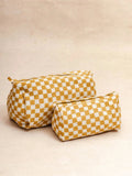 Trousse  - Toilette et maquillage - Damier Jonquille KIRANE