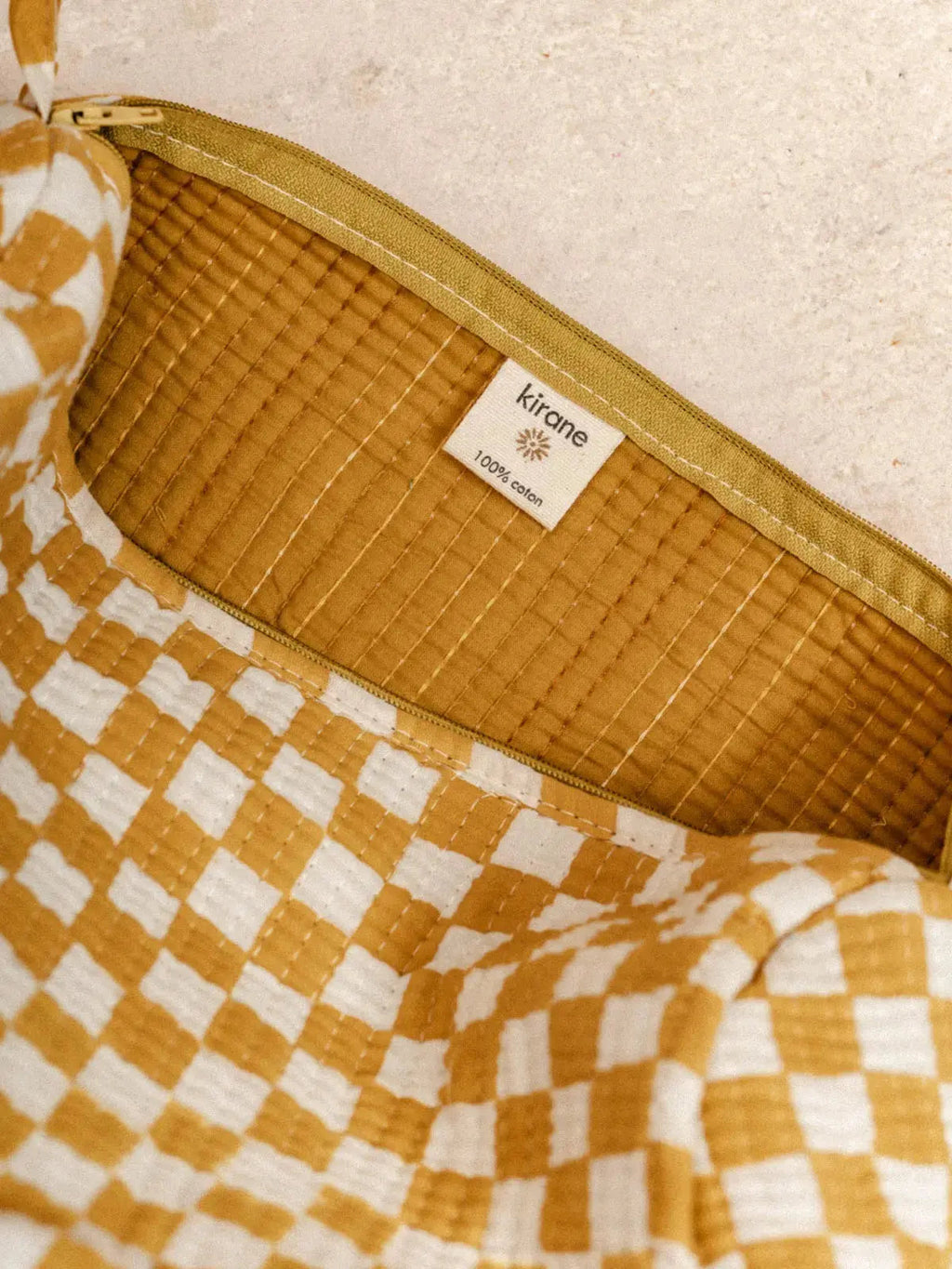 Trousse  - Toilette et maquillage - Damier Jonquille KIRANE