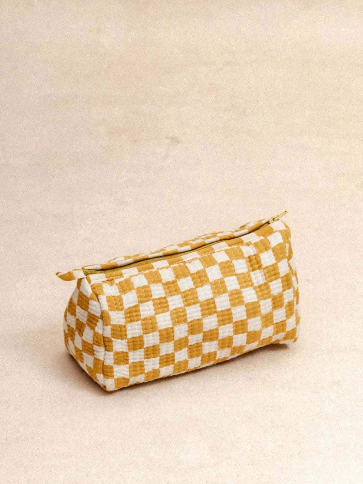 Trousse  - Toilette et maquillage - Damier Jonquille KIRANE