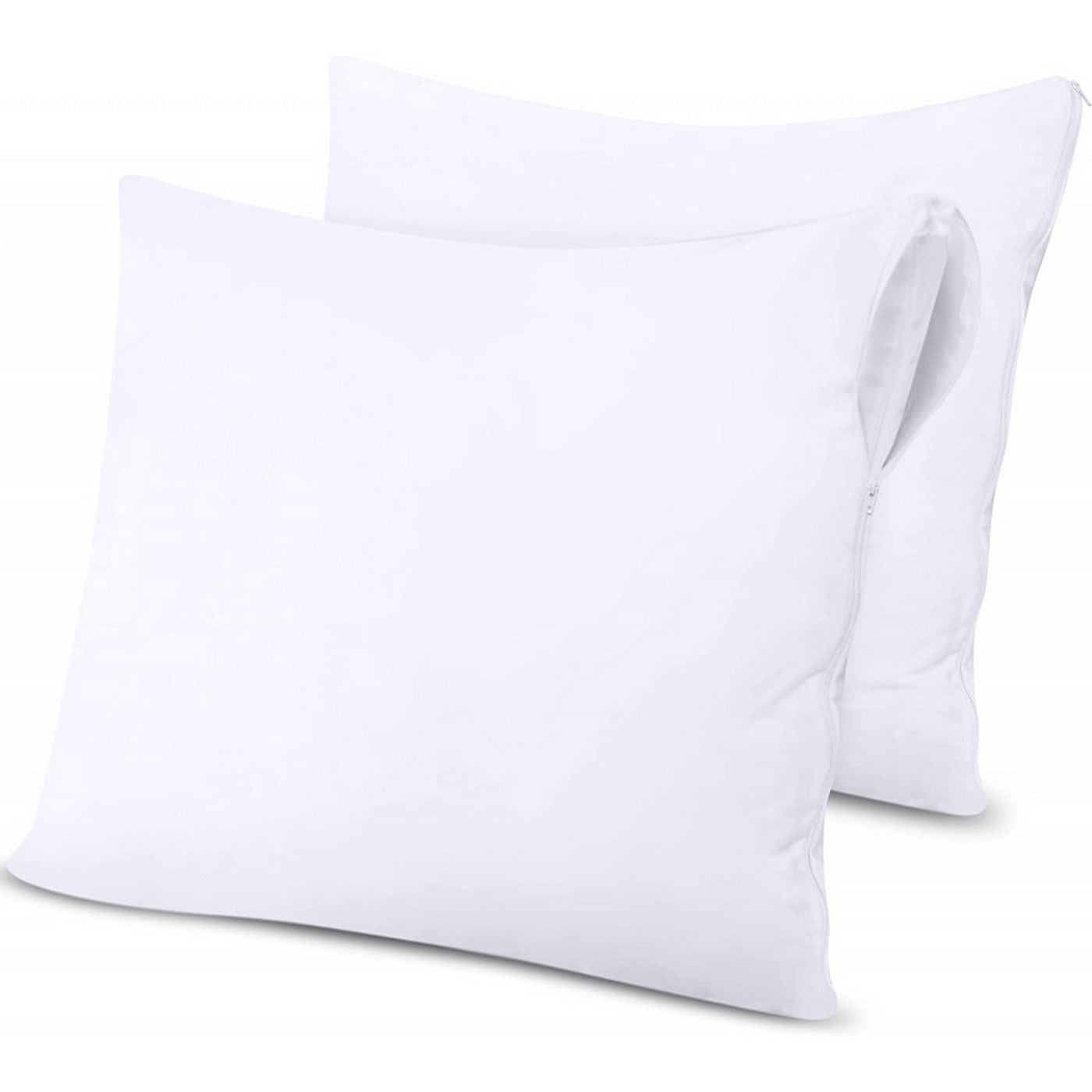 Lot De 2 Protèges Oreiller - Éponge Imperméable Anti-Acariens - Blanc