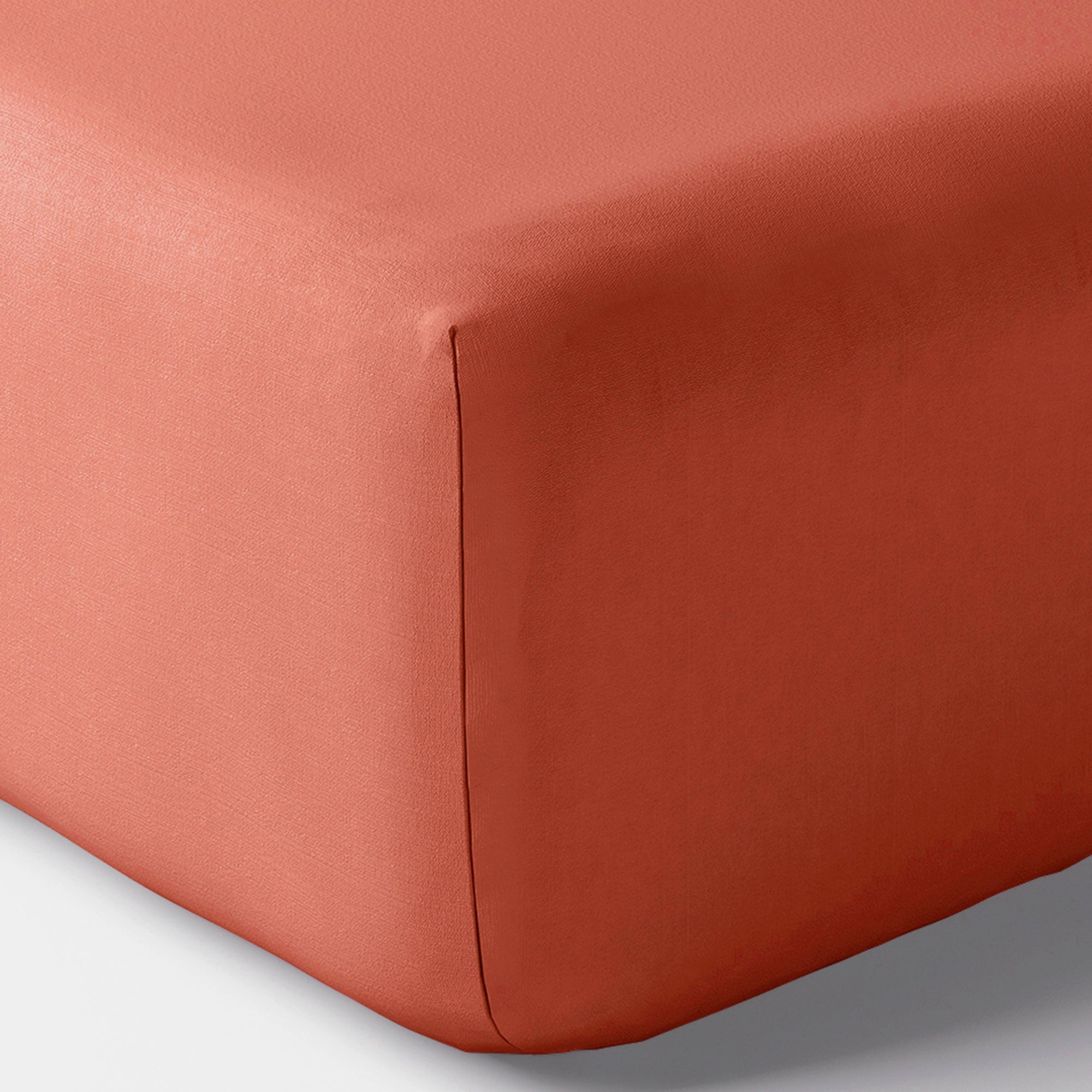 Drap Housse - 100% Percale Coton - Terracotta