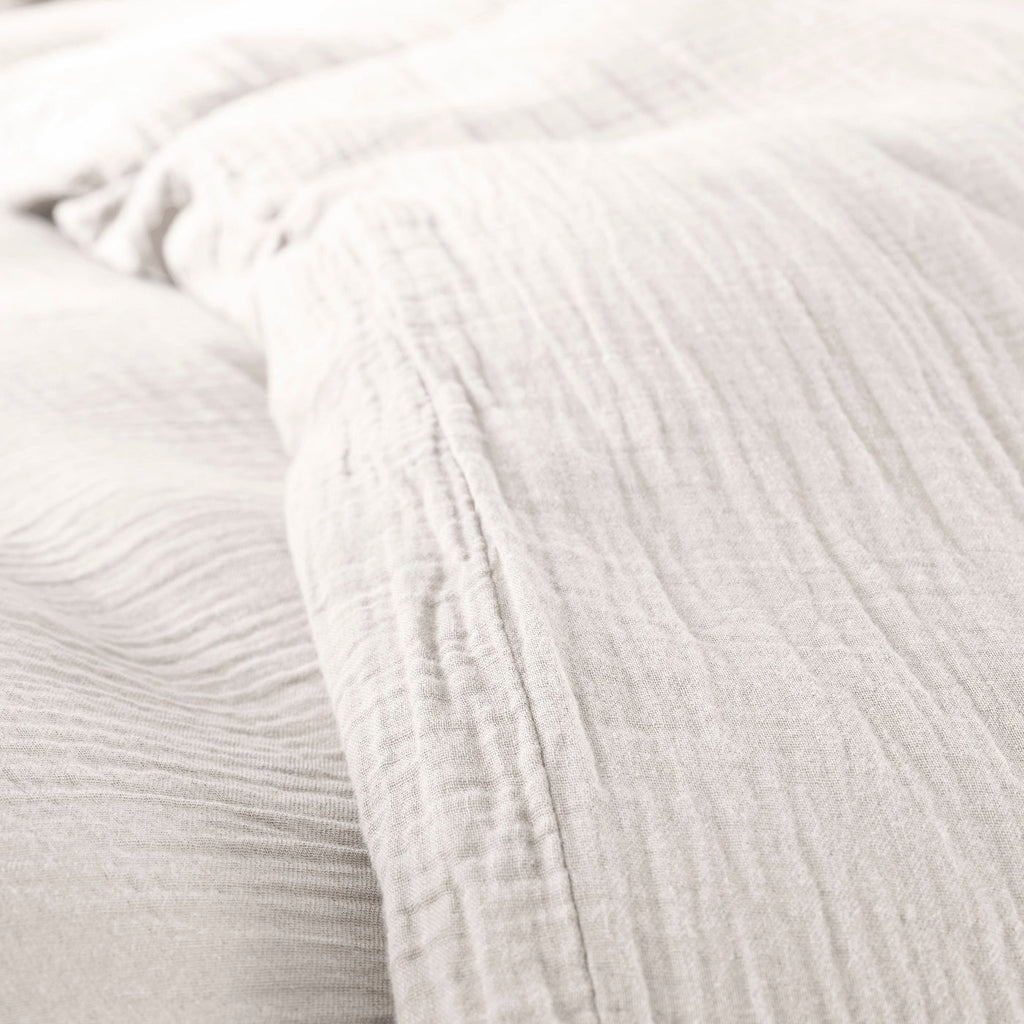 Parure De Couette (Housse + Taies D'Oreiller) - 100% Gaze De Coton - Neige
