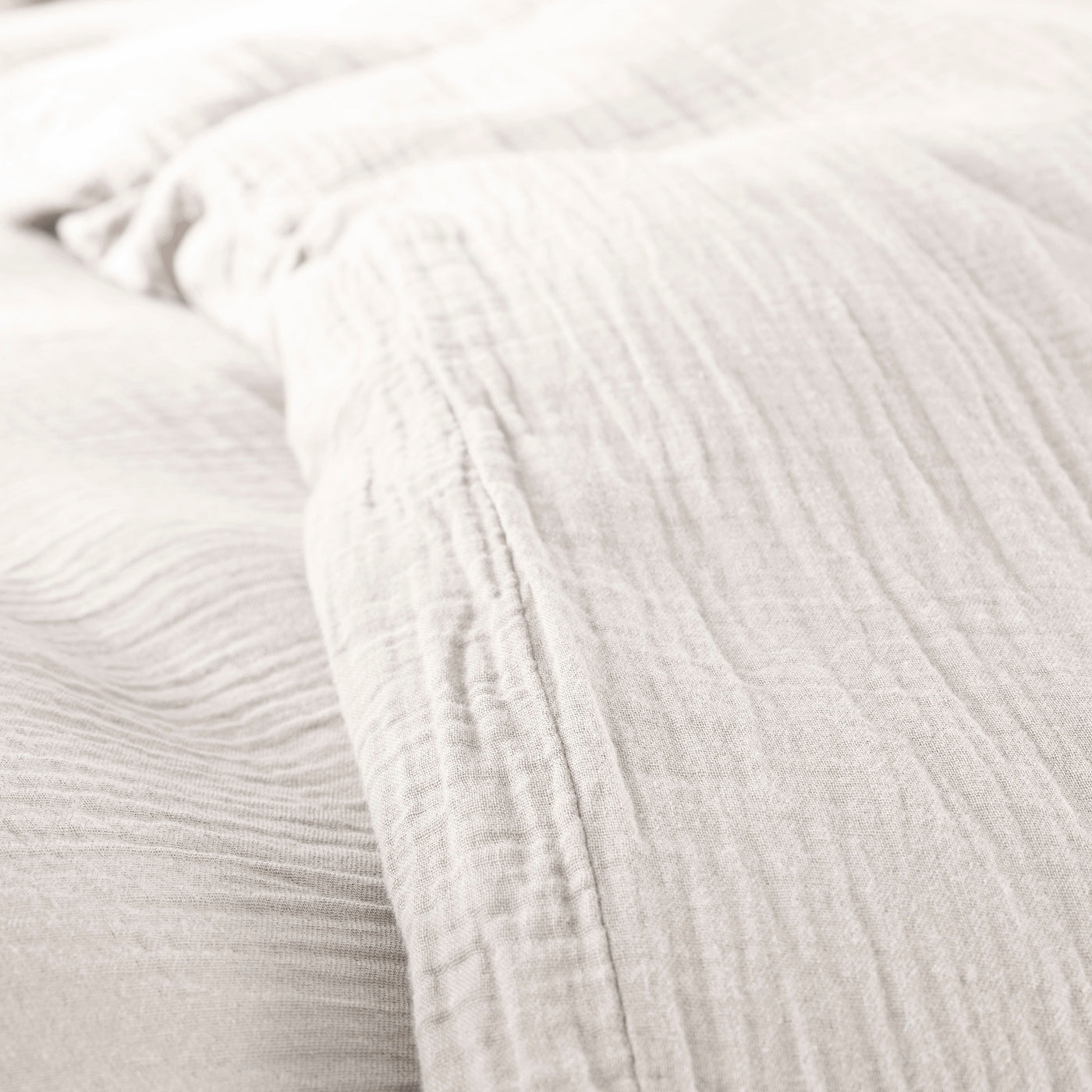 Parure De Couette (Housse + Taies D'Oreiller) - 100% Gaze De Coton - Neige