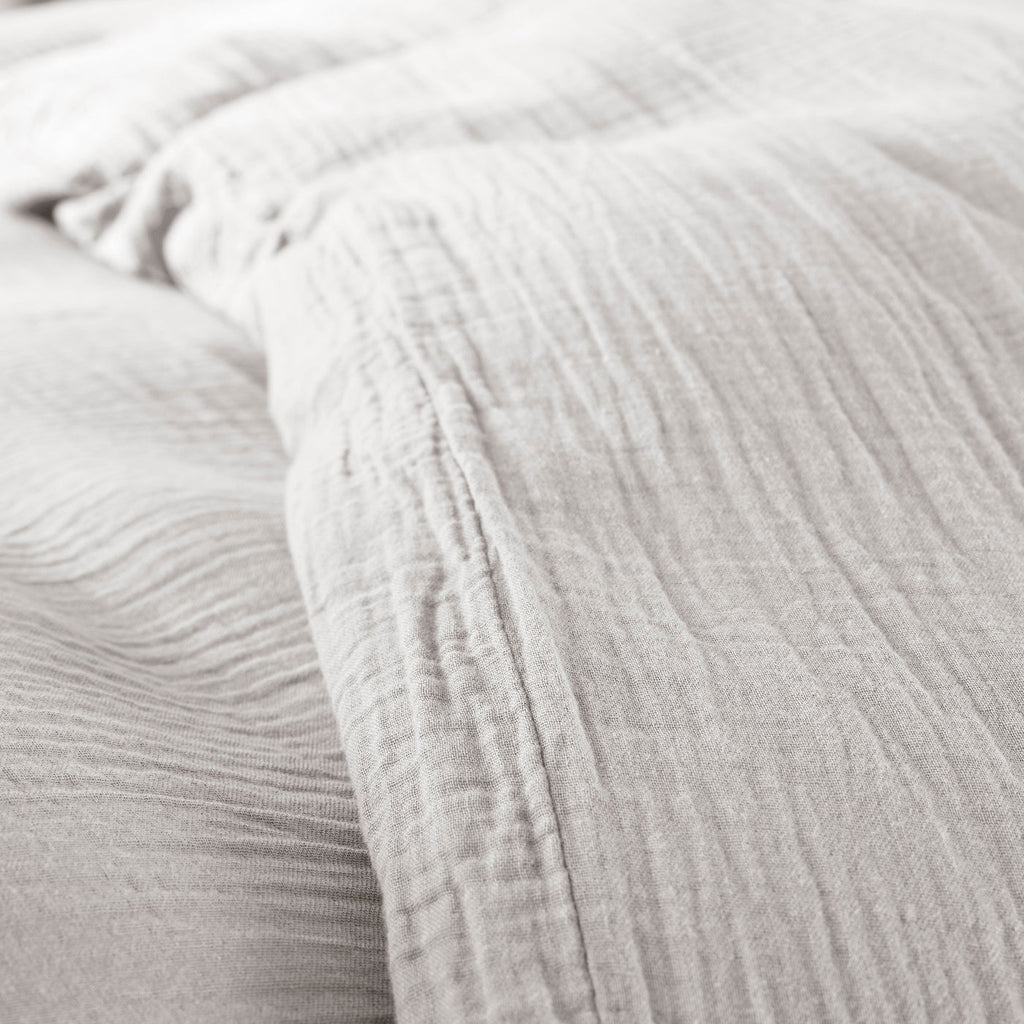 Parure De Couette (Housse + Taies D'Oreiller) - 100% Gaze De Coton - Perle