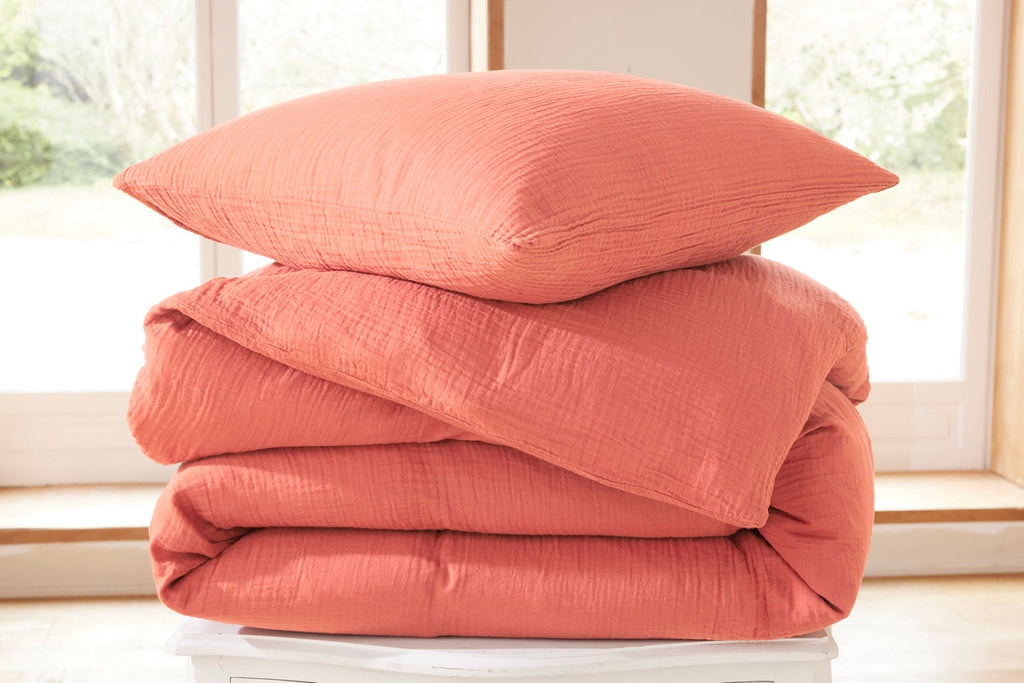 Taie D'Oreiller - Gaze De Coton - Blush