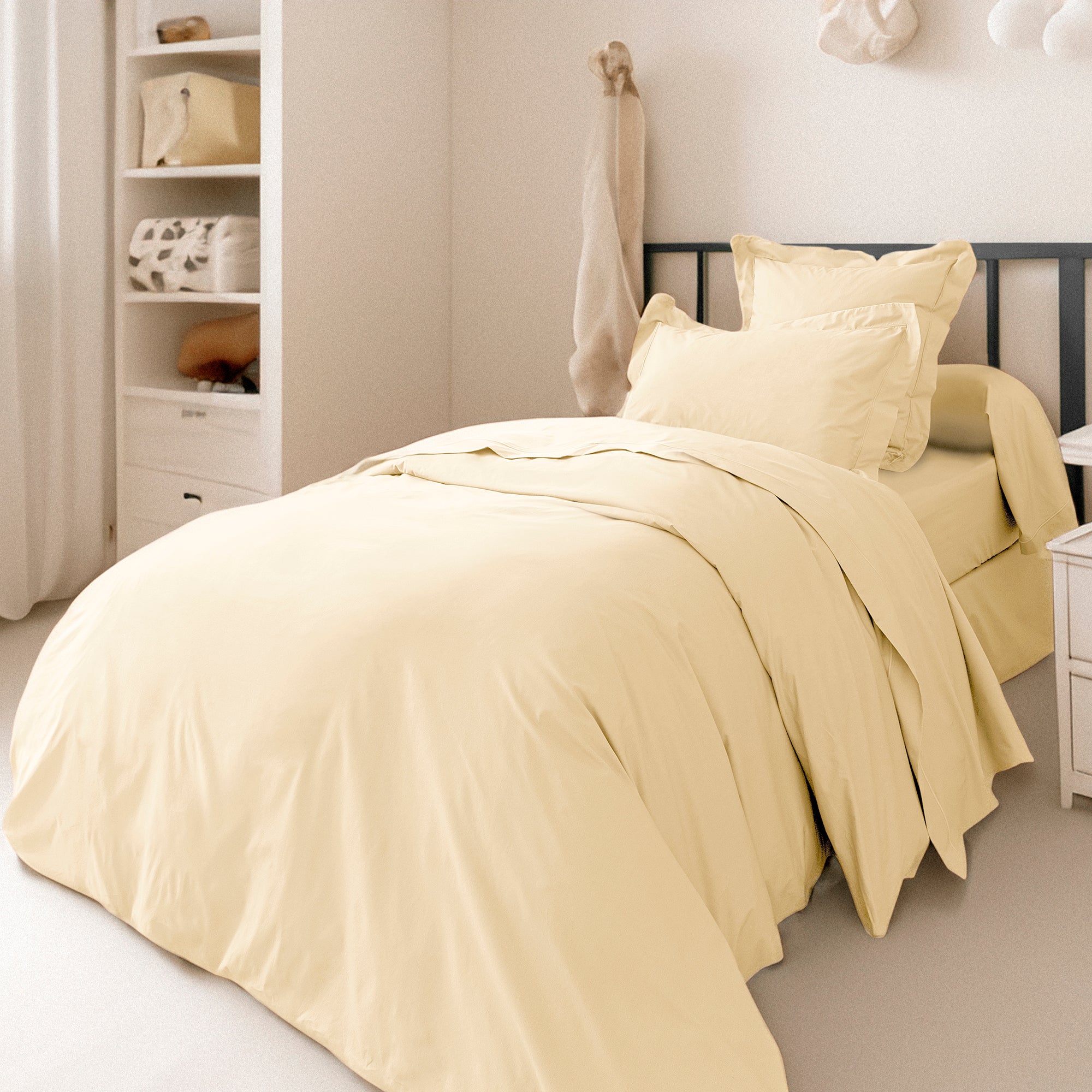 Housse De Couette - 100% Percale Coton - Ivoire