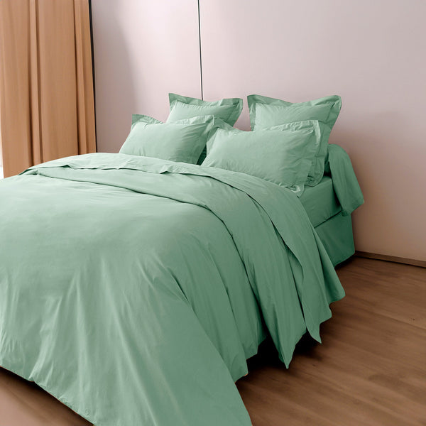 Housse De Couette - 100% Percale Coton - Celadon