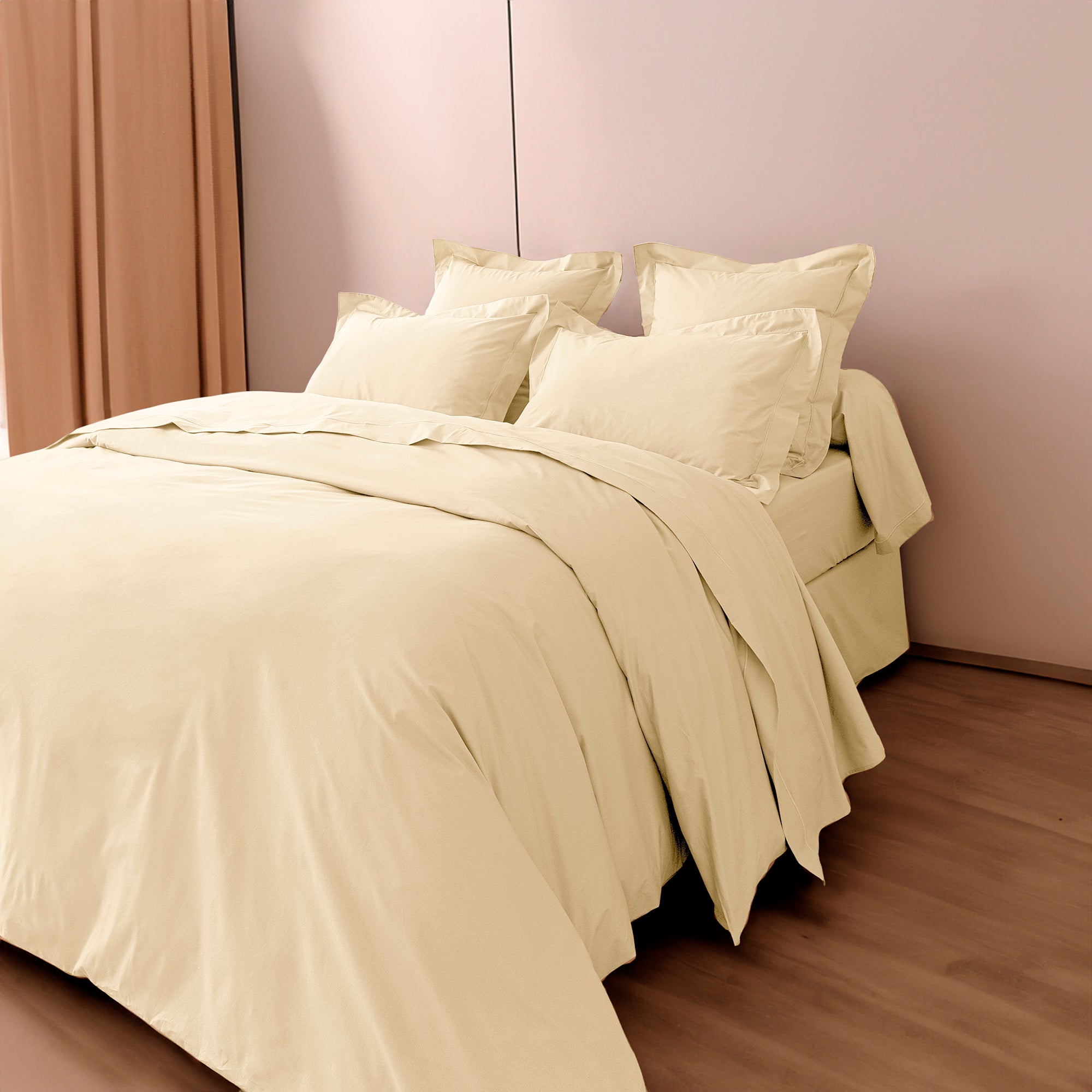 Housse De Couette - 100% Percale Coton - Ivoire