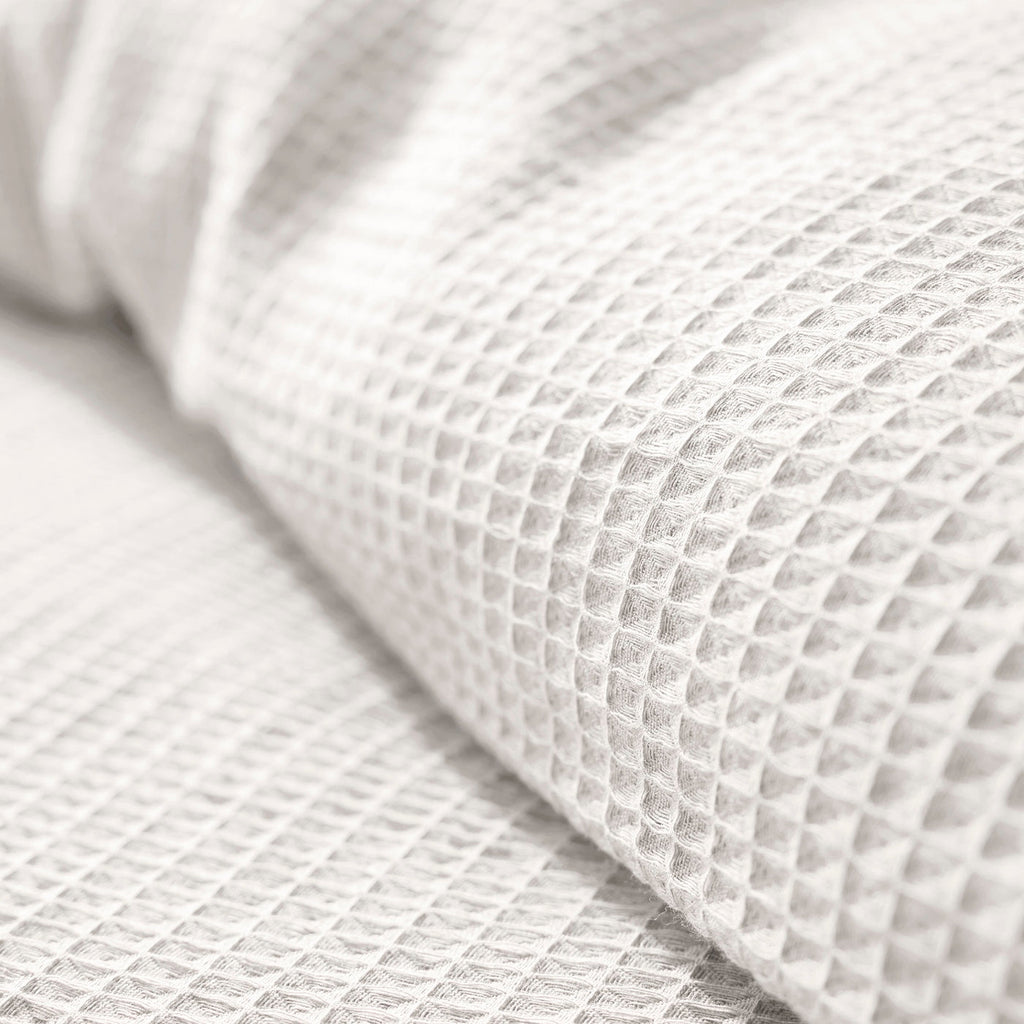 Parure De Couette (Housse + Taies D'Oreiller) - Nid D'Abeille - Neige