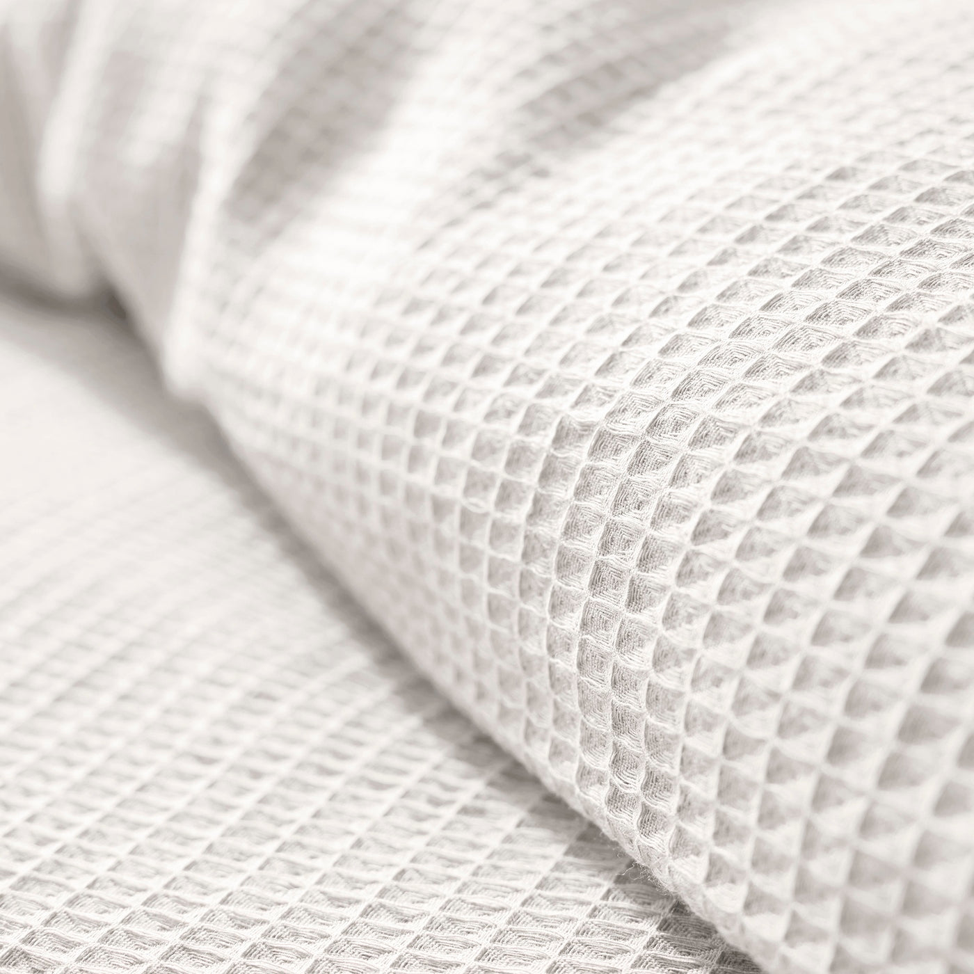 Parure De Couette (Housse + Taies D'Oreiller) - Nid D'Abeille - Neige
