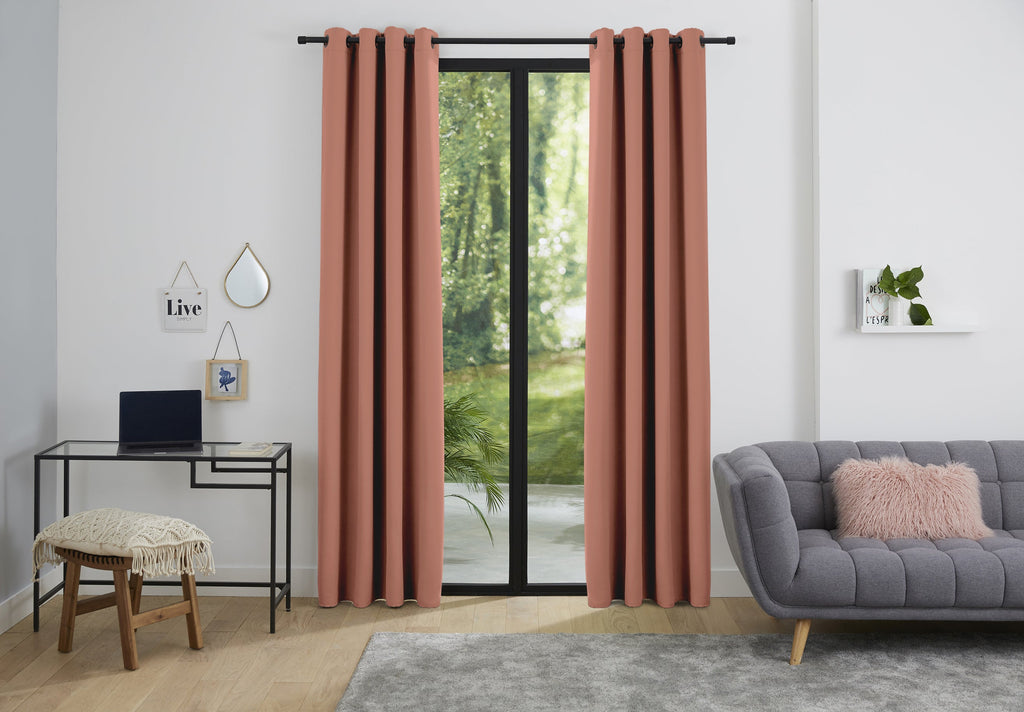 Rideaux Occultants - 100% Polyester - Rose Boisé