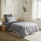 Pack Housse De Couette - 100% Coton - Gris/Anthracite