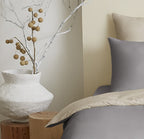 Pack Housse De Couette 4 Pièces - 100% Coton - Taupe/Lin