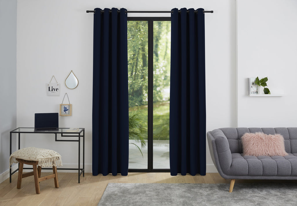Rideaux Thermiques - 100% Polyester - Bleu Nuit