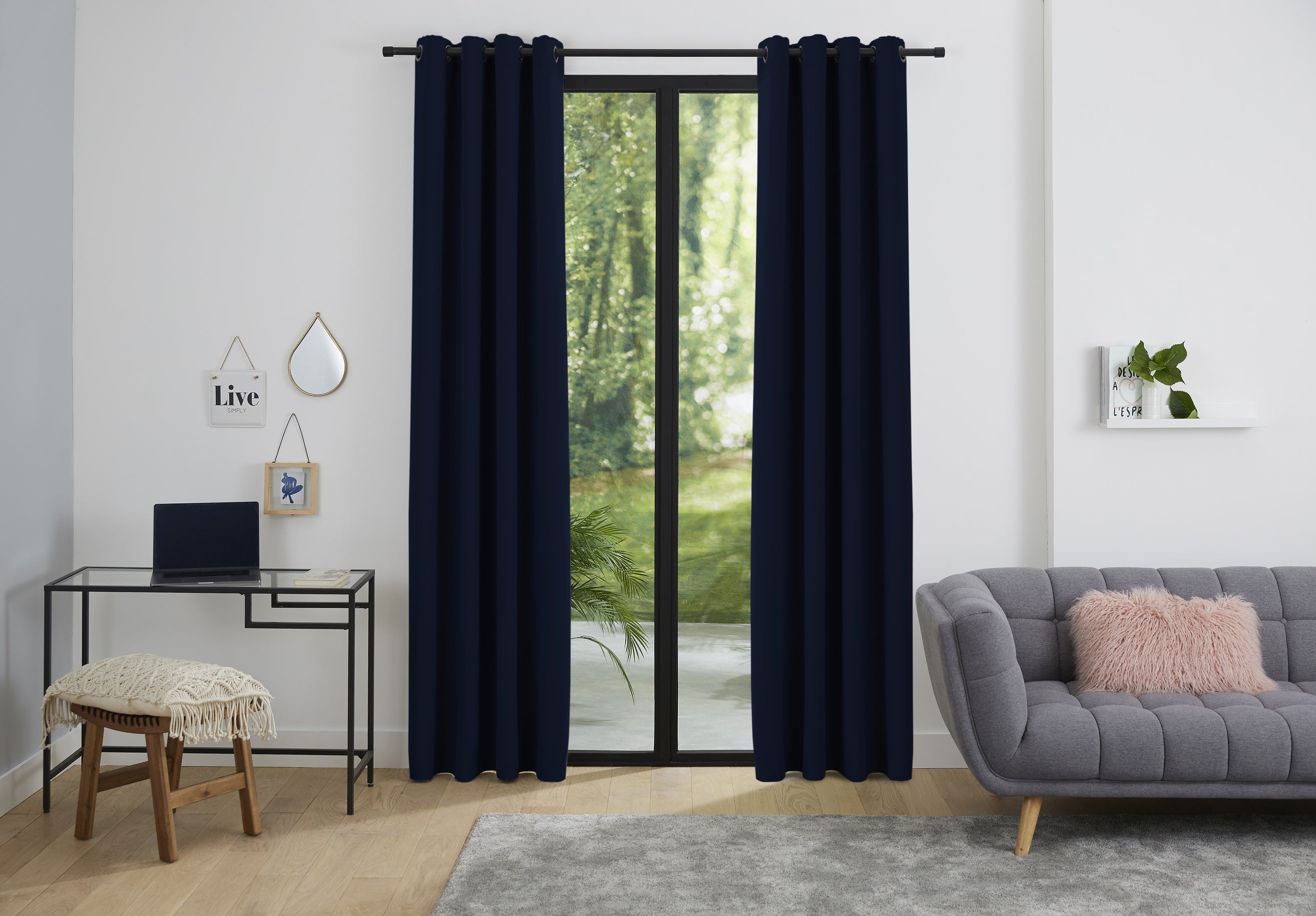 Rideaux Thermiques - 100% Polyester - Bleu Nuit