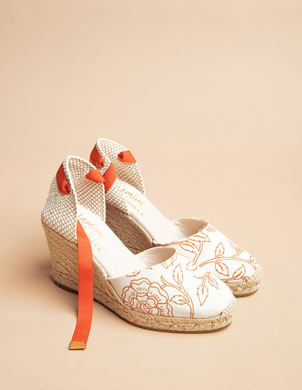 Espadrilles Udaipur Ruban - Toile Motif Indien - Femme