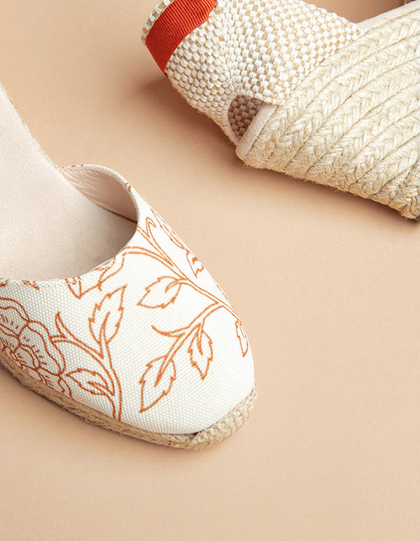 Espadrilles Udaipur Ruban - Toile Motif Indien - Femme
