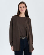 Gilet long ouvert taupe_2