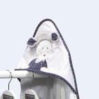 Sortie De Bain 75X75Cm Et Son Gant En Coton Blanc