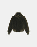 Veste courte en fausse fourrure kaki_6