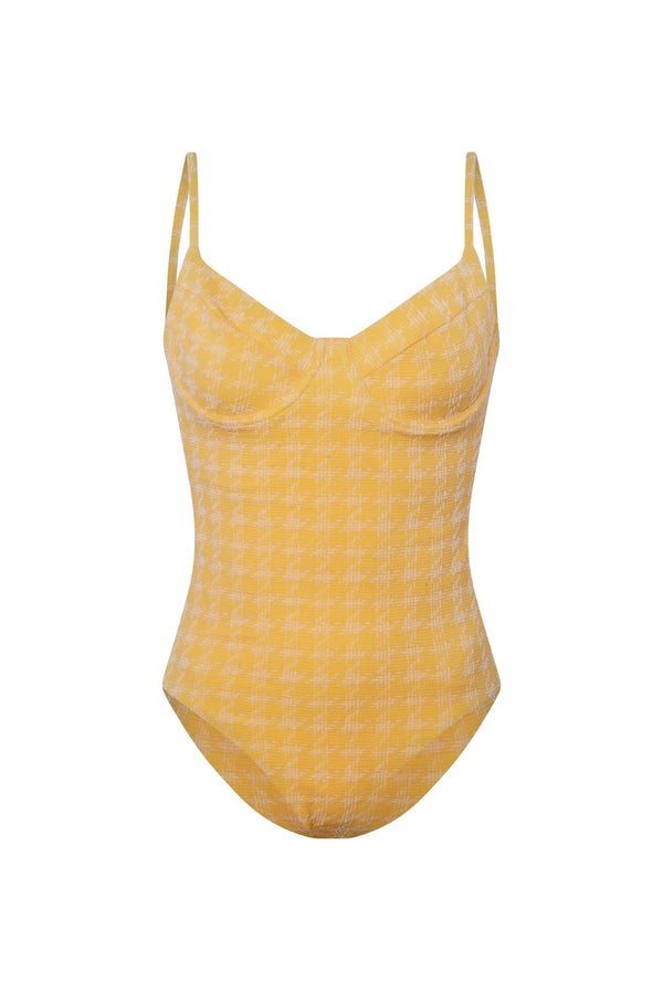 Maillot 1 Pièce Amour A La Plage Jaune