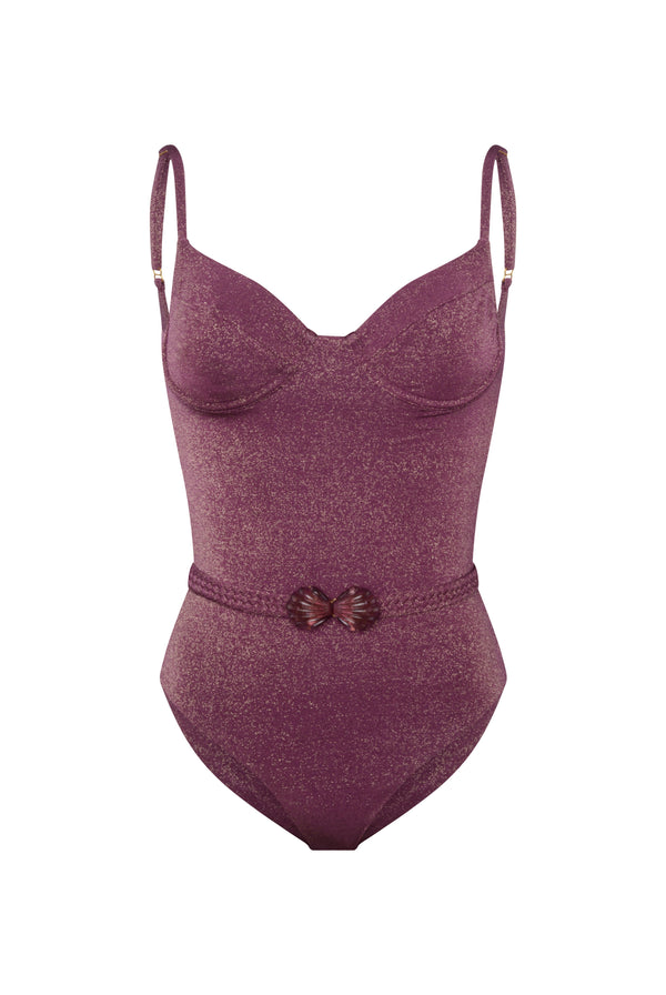 Une Pièce Armature Ceinture Coquillage Marsala