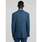 Fursac - Veste En Serge De Laine Bleu Chiné