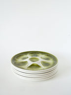 Lot De 5 Assiettes À Huîtres Moulins Des Loups, Vert, 1960