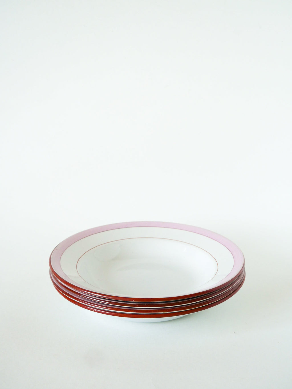 Lot De 4 Assiettes Creuses Digoin Sarreguemines, Modèle Casino, 1970