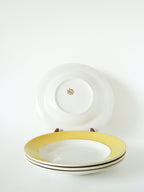 Lot De 4 Assiettes Creuses Texture Nid D'Abeilles, Jaune Canari & Doré, 1960