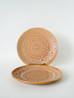 Paire D'Assiettes À Dessert En Céramique, Niderviller, Modèle Fauve, 1960
