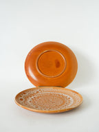 Paire D'Assiettes À Dessert En Céramique, Niderviller, Modèle Fauve, 1960