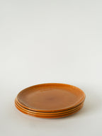 Lot De 4 Assiettes Plates, Effet Tissé, Jaune Moutarde, Salins, 1950