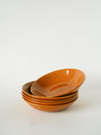 Lot De 5 Assiettes Creuses, Effet Tissé, Jaune Moutarde, Salins, 1950