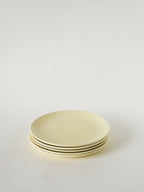Lot De 5 Assiettes À Dessert, Effet Tissé, Jaune Beurre, Salins, 1950