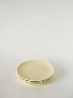 Lot De 5 Assiettes À Dessert, Effet Tissé, Jaune Beurre, Salins, 1950