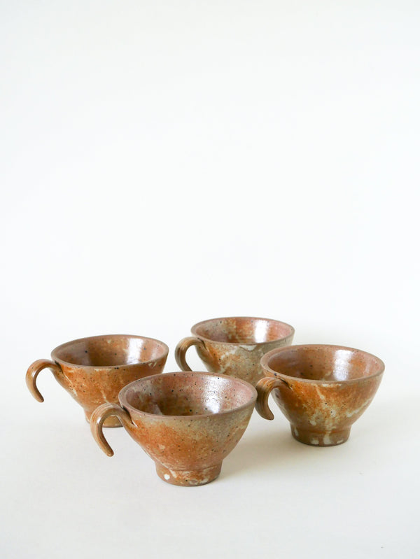 Lot De 4 Tasses À Café En Grès, 1970