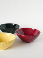 Ensemble De 4 Petits Bols En Céramique, Effet Bambou, Sarreguemines, 1960