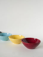 Ensemble De 4 Petits Bols En Céramique, Effet Bambou, Sarreguemines, 1960